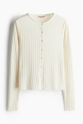 Rib-knit Cardigan
