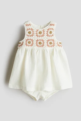 2-Piece Crocheted-Detail Set