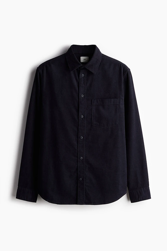 Chemise Coupe Classique en velours côtelé