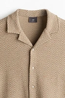 Regular Fit Herringbone-Weave Resort Shirt