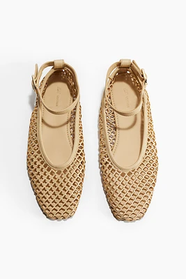 Perforated Leather Ballet Flats