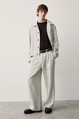 Relaxed Fit Glittery Textured-Weave Pants