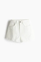 Braided-trim denim shorts