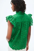 Blouse with Eyelet Embroidery