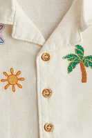 Linen-Blend Resort Shirt