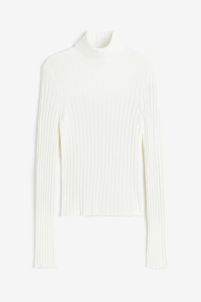 Rib-knit Turtleneck Top