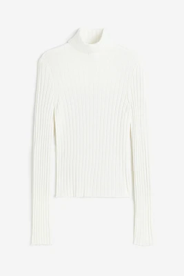 Rib-knit Turtleneck Top