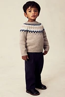 Jacquard-Knit Wool Sweater