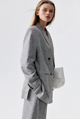 Linen-Blend Blazer