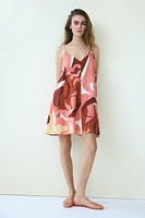 Linen-Blend Mini Dress