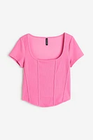 Corset-style Ribbed Top