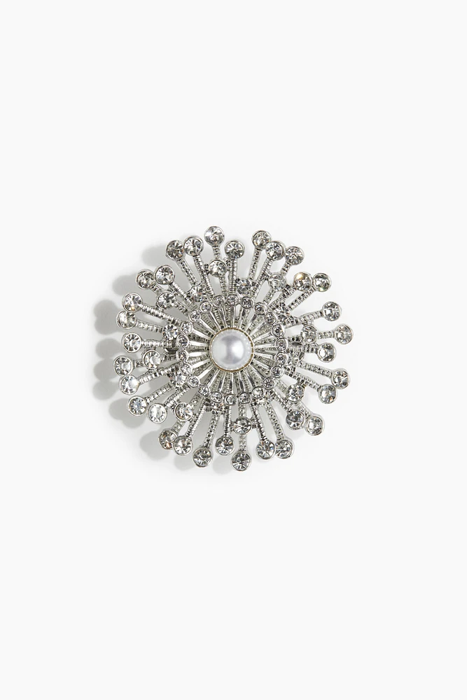 Rhinestone-Embellished Brooch