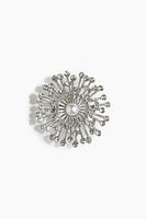 Rhinestone-Embellished Brooch