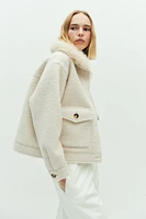 Twill Jacket with Fluffy Collar