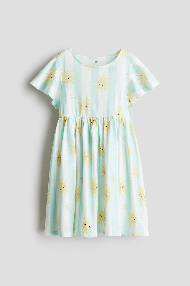 Robe à manches volants en coton