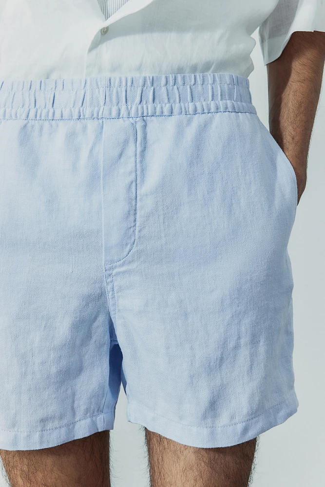 Regular Fit Linen Shorts