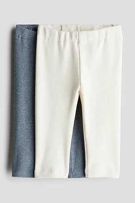 Lot de 2 leggings côtelés en coton