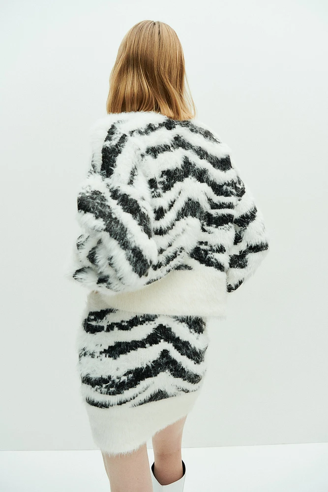 Fluffy-Knit Mock Turtleneck Sweater