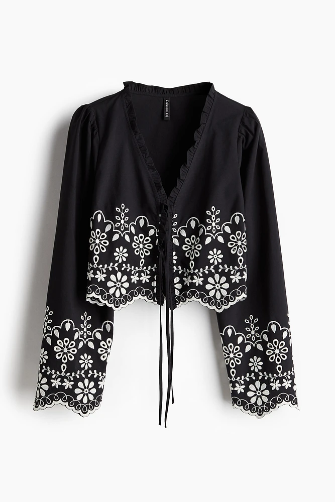 Blouse en coton avec broderie anglaise