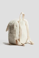 Appliquéd Teddy Fleece Backpack