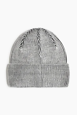 Rib-Knit Wool-Blend Beanie