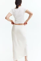 Jupe maxi en satin froissé