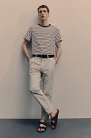 Regular Fit Cropped Cotton Chinos