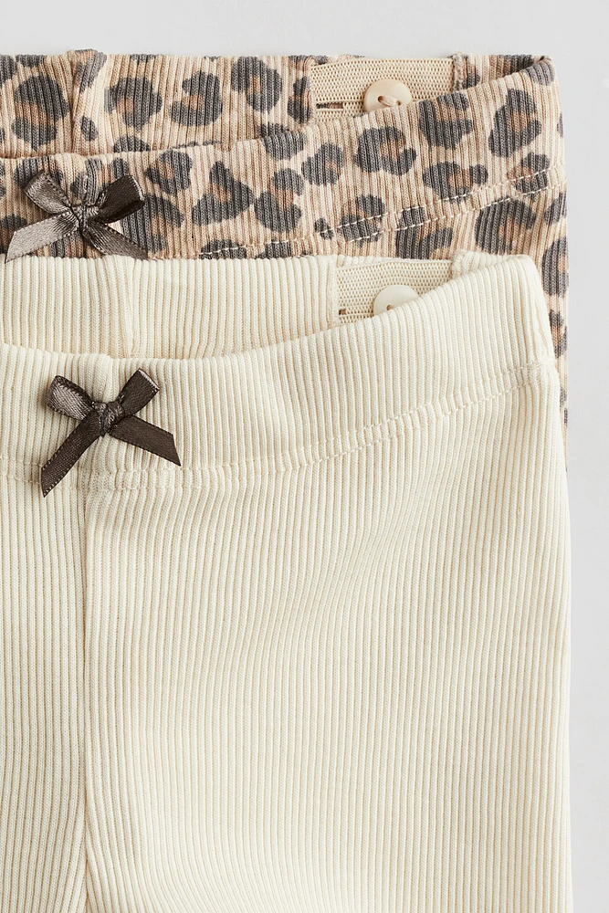 2-pack Ribbed Cotton Leggings