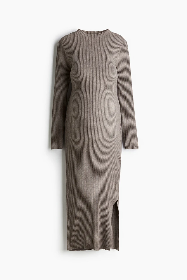 H&M MAMA Rib-Knit Mock Turtleneck Dress | MainPlace Mall