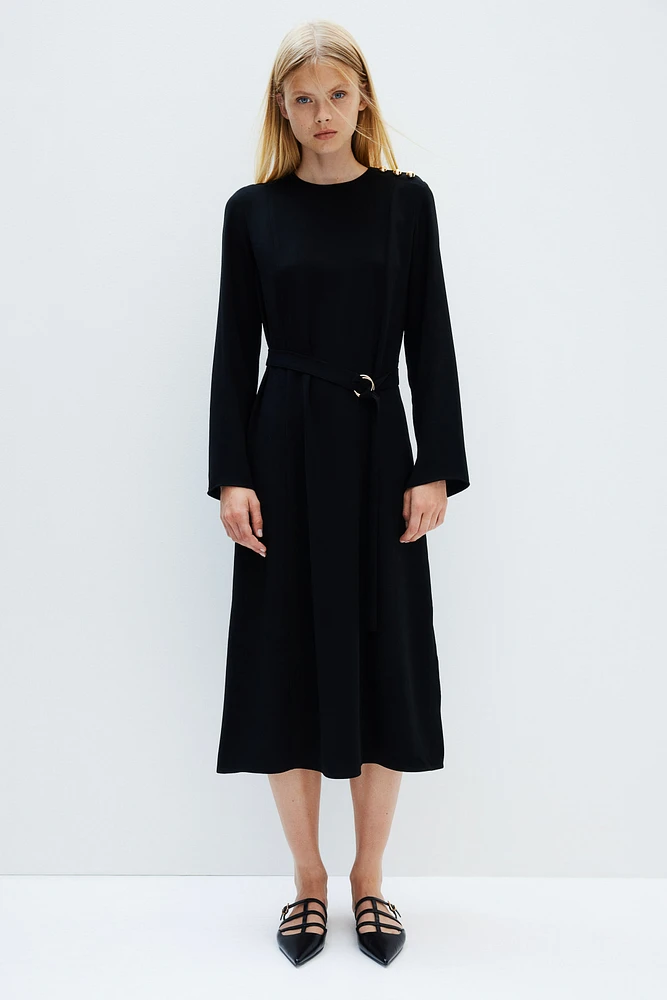 Belted Twill Dress