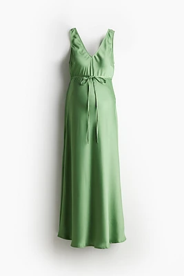 MAMA Tie-belt Satin Dress