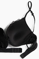 Microfiber and Lace Push-Up Bra