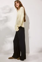Wide-Leg Linen-Blend Pants