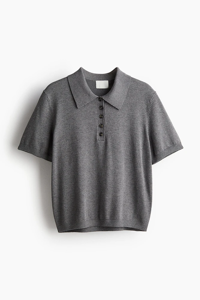 Fine-Knit Polo Shirt