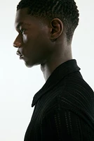 Regular Fit Crochet-Look Shirt