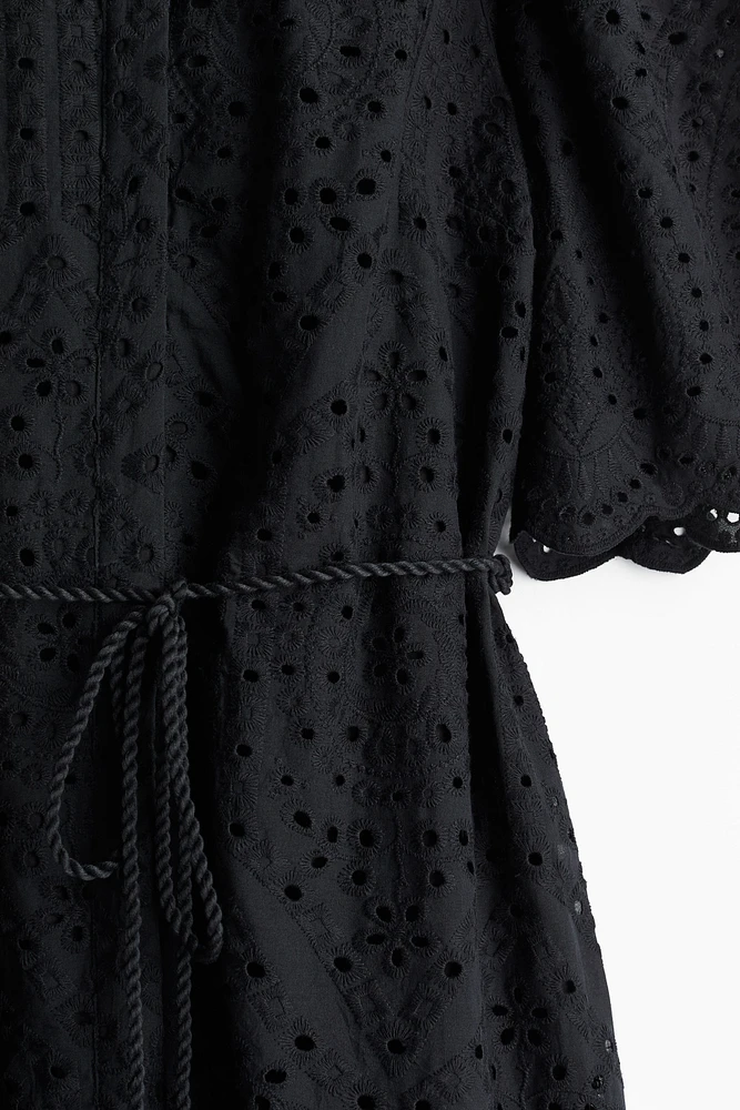 Eyelet Embroidered Shirt Dress