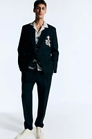 Embroidered Wool Blazer