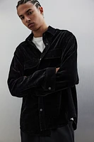 Regular Fit Velvet Overshirt