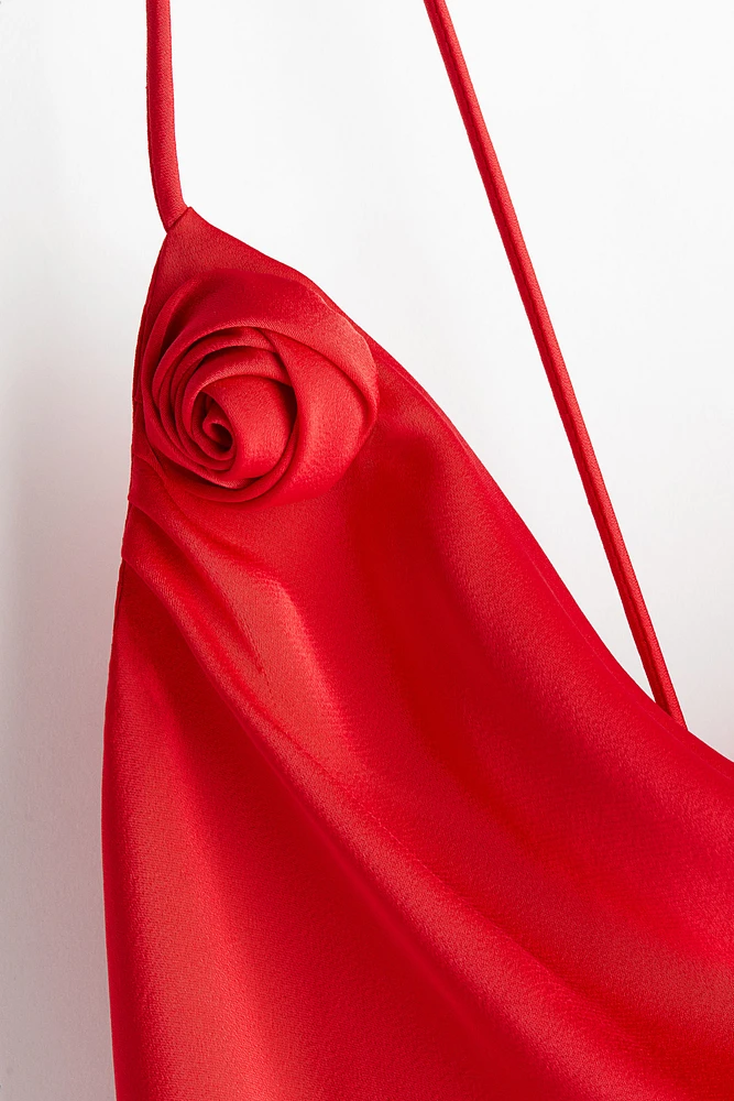 Tie-detail satin slip dress