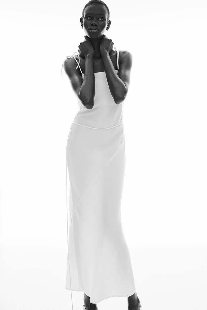 Tie-detail Satin Slip Dress