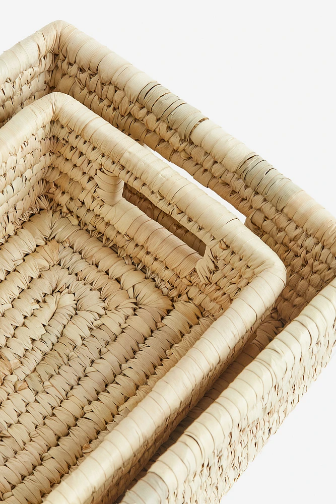 2-piece Straw Storage Basket Set