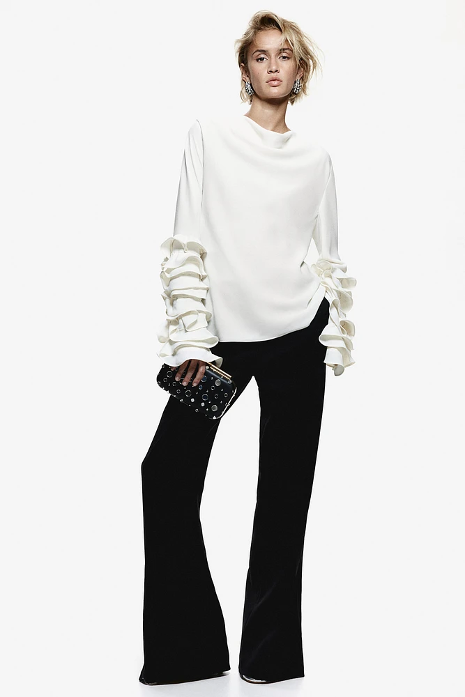 Ruffle-Sleeved Blouse