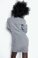 Cashmere-Blend Mock Turtleneck Dress