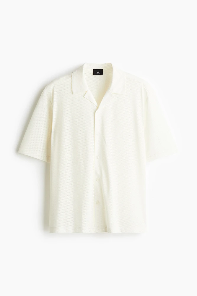 Chemise ample en filet avec col cubain