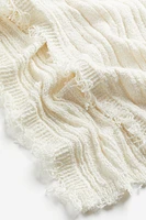 Frayed-edge Rib-knit Dress