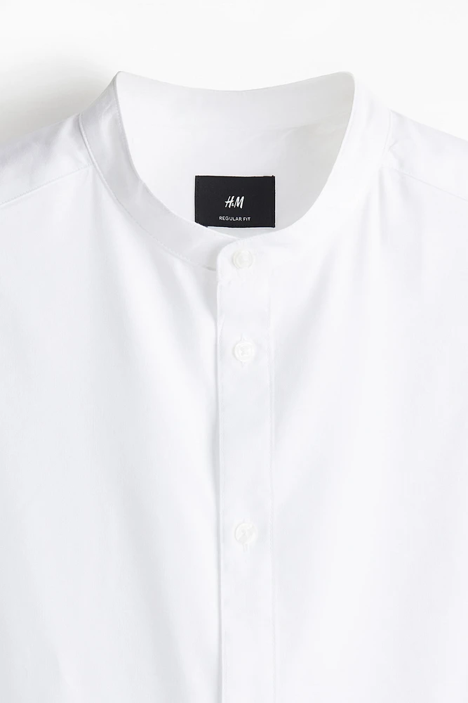 Chemise sans col coupe classique