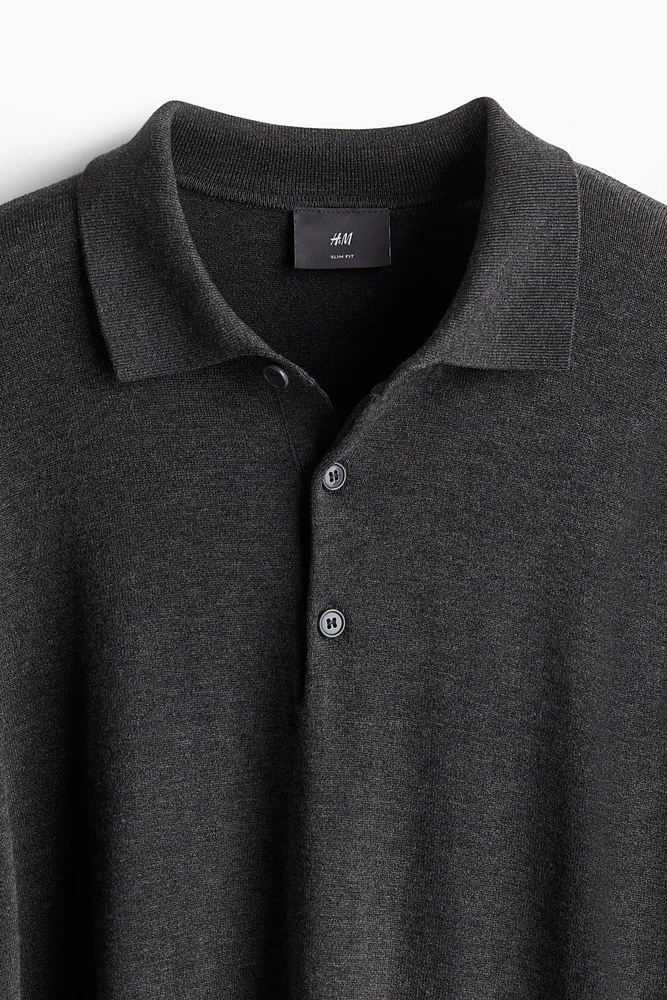 Slim Fit Fine-Knit Polo Shirt