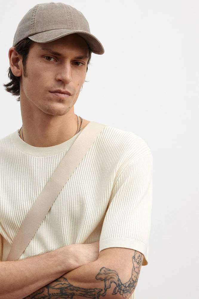 Regular Fit Rib-Knit T-shirt