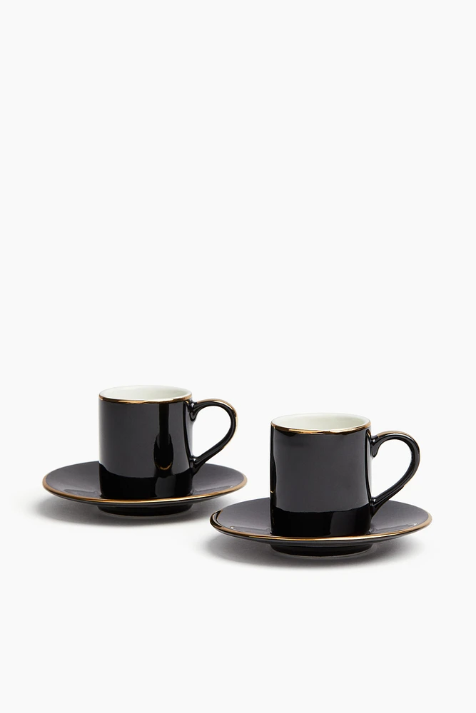Lot de 2 tasses avec soucoupes