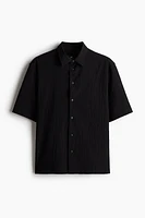 Regular-Fit Crinkled Short-Sleeved Shirt
